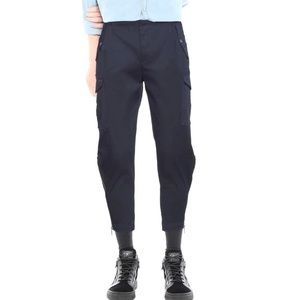 $480.00 NEW BRIAN DALES NAVY CARGO CROPPED PANTS M